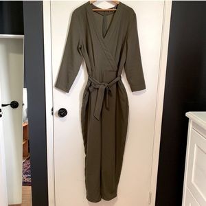 Dynamite Green Wrap Jumpsuit